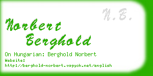 norbert berghold business card